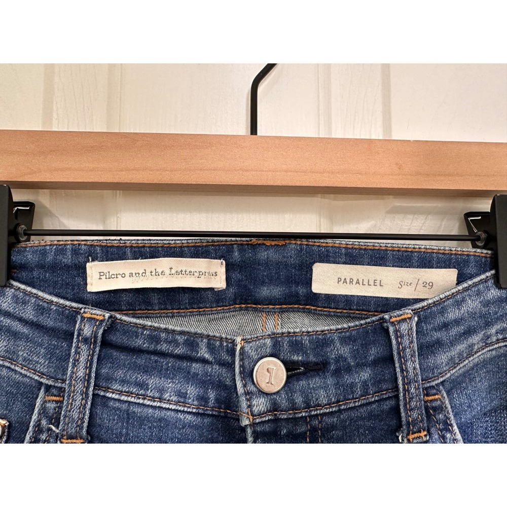 Pilcro and the Letterpress Parallel Straight Leg Jeans Medium Wash Blue Size 29 - Picture 2 of 4